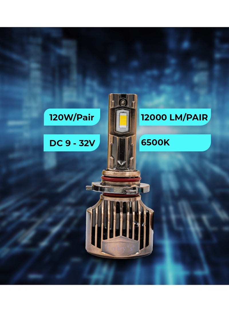 توبيز مجموعة مصابيح LED أصلية تم اختبارها من توبي LX60-9006 بقدرة 120 وات/زوج، زوج 12000 لومن، لون مشرق مع درجة حرارة (6500 كلفن) - Image 2