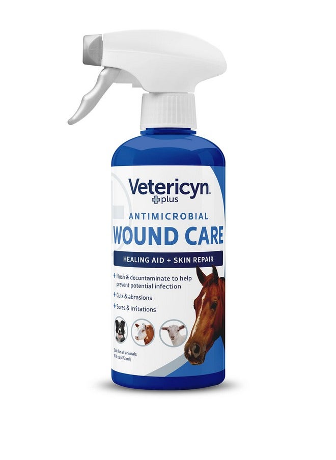 Vetericyn Plus Horse Wound Care Spray | Equine Healing Aid And Skin Repair, Clean Wounds, Relieve Itchy Skin. 16 Ounces  - Image 1