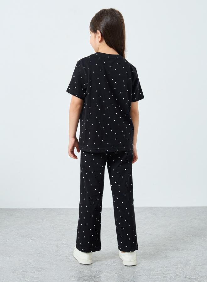 ستايلي طقم من بنطال وتيشيرت بطبعة نقاط بولكا - Image 5