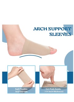 Generic Compression arch support sleeve socks with comfortable gel pad, elastic bandage arch flat foot orthopedic massage insole (beige)  - Image 1