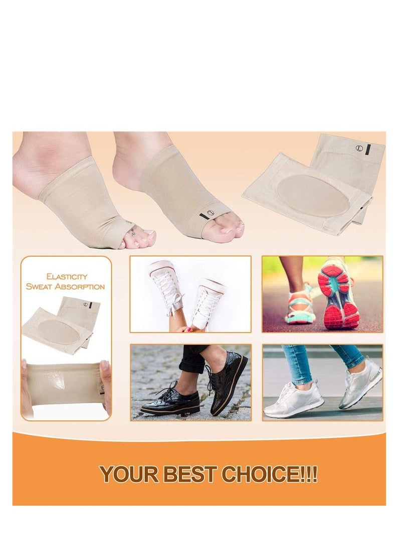 Generic Compression arch support sleeve socks with comfortable gel pad, elastic bandage arch flat foot orthopedic massage insole (beige)  - Image 4