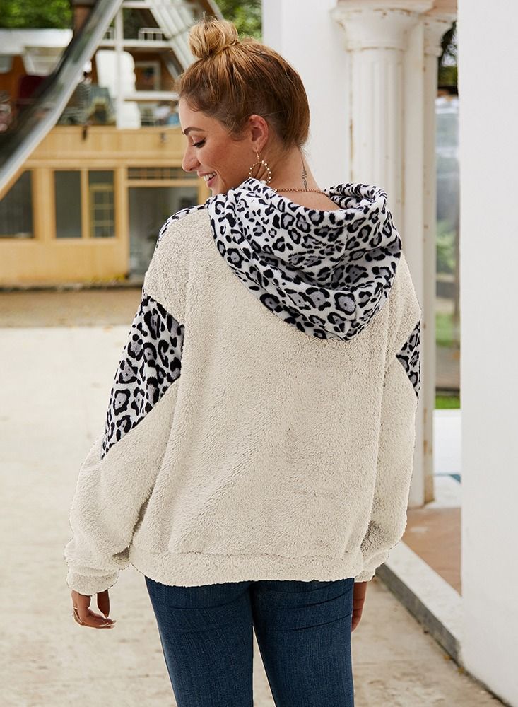 Loquat Leopard Patch Long Sleeve Hoodie - Image 2