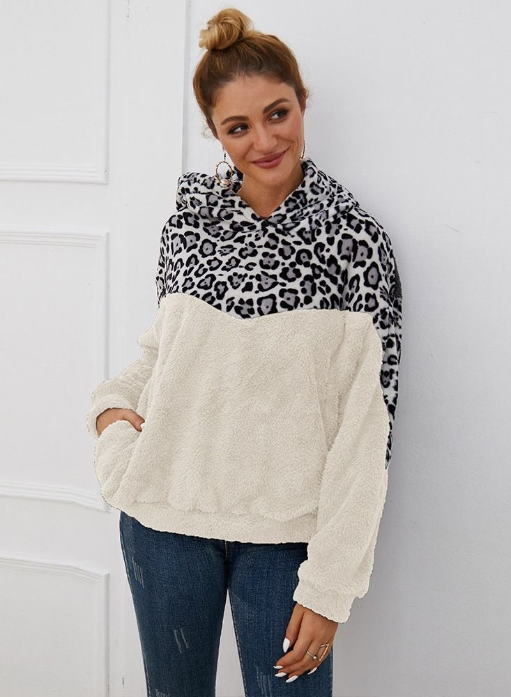 Loquat Leopard Patch Long Sleeve Hoodie - Image 3