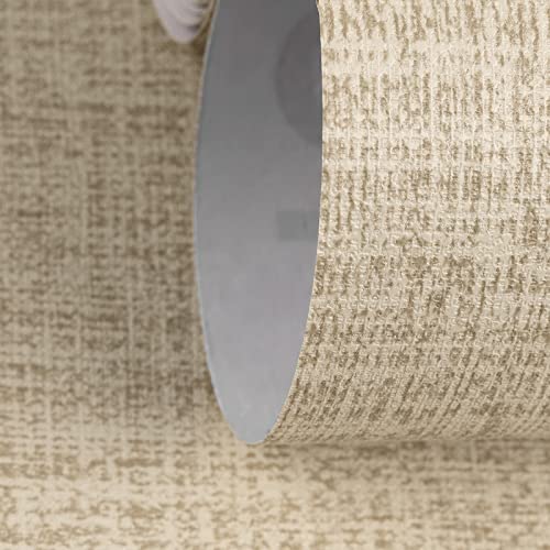 TANONE Khaki Contact Paper Peel and Stick, Grasscloth Beige Wallpaper Self Adhesive Removable Wallpaper, Fabric Linen Wall Paper Decorative for Wall Cabinets Drawers Kitchen 15.8" W X394 L - Image 2