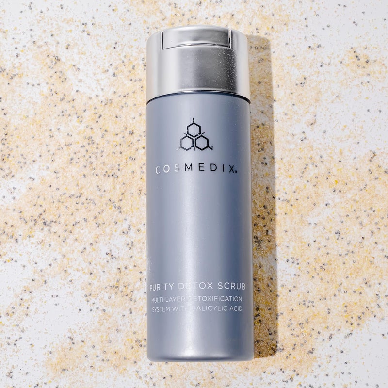 COSMEDIX Purity Detox Face Scrub - Gentle, Multi-Layer Facial Detox Treatment Exfoliates & Cleanses Skin of Dirt, Oil, Impurities & Clogged Pores - AM & PM Dry Powder Scrub with Salicylic Acid - Image 4