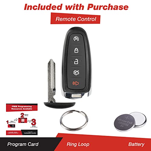 KeylessOption Keyless Entry Car Remote Start Smart Key Fob for Ford Lincoln M3N5WY8609 - Image 2