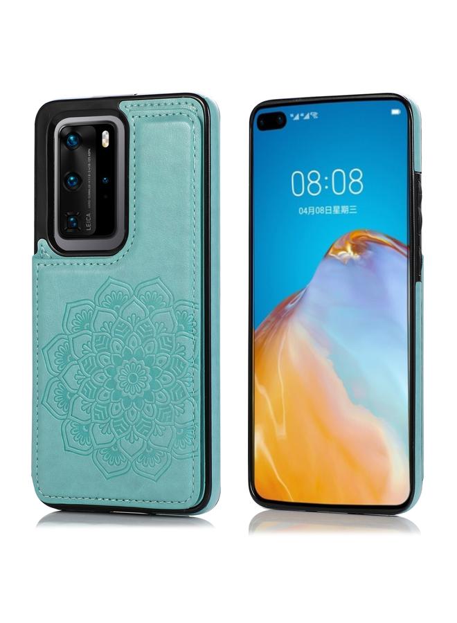 Zaboon Case For Huawei P40 Double Buckle Mandala Pattern PU+TPU Protective Case with Card Slots & Holder & Photo Frame - Image 1
