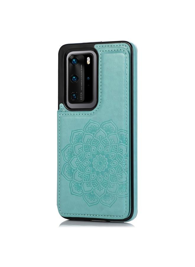 Zaboon Case For Huawei P40 Double Buckle Mandala Pattern PU+TPU Protective Case with Card Slots & Holder & Photo Frame - Image 2
