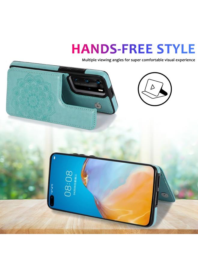 Zaboon Case For Huawei P40 Double Buckle Mandala Pattern PU+TPU Protective Case with Card Slots & Holder & Photo Frame - Image 4