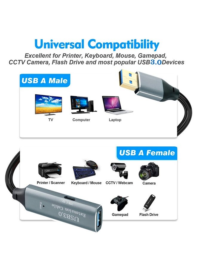 Storite Storite 15 Meter Active USB 3.0 Extension Cable USB 3.0 Male to Female Extender Cord with Signal Booster Compatible with Game Consoles, Printer, Camera, Steam VR, Flash/Hard Drive, Laptop  - Image 5