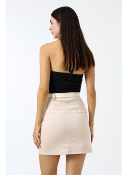 Win Moda Suede Skirt Short Belted / Belt Suede Skirt Model  - Image 2