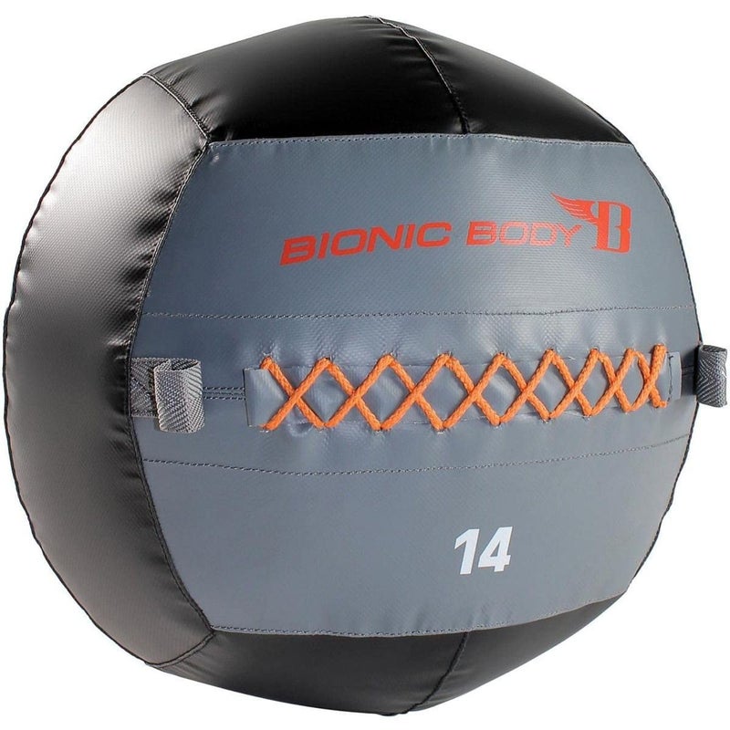 Bionic Body Soft Medicine Ball Weighted Slam Wall Ball for Cardio Workout and Core Training Ideal for Squat Lunge and Partner Toss 6 10 14 20 lb 14Pound