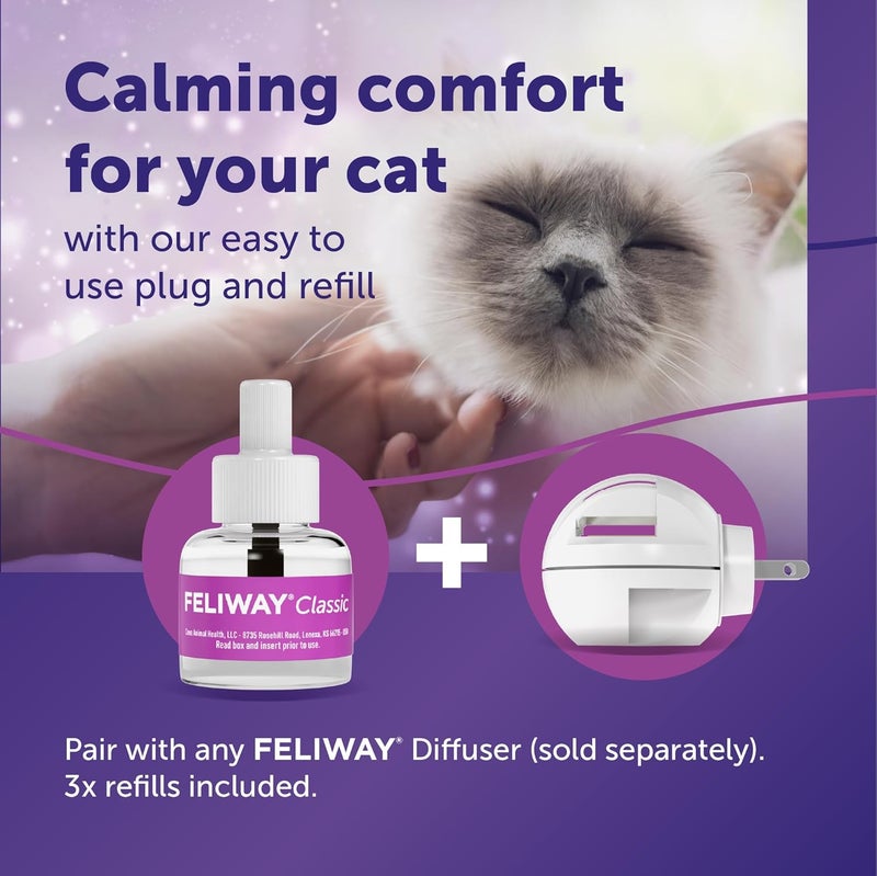 Feliway ® Classic 3 x 30 Day Cat Calming Refills for Pheromone Diffuser, 3 x 48ml Value Pack - Helps Reduce Common Signs of Stress in Cats & Kittens, Enhanced Calming - Image 3