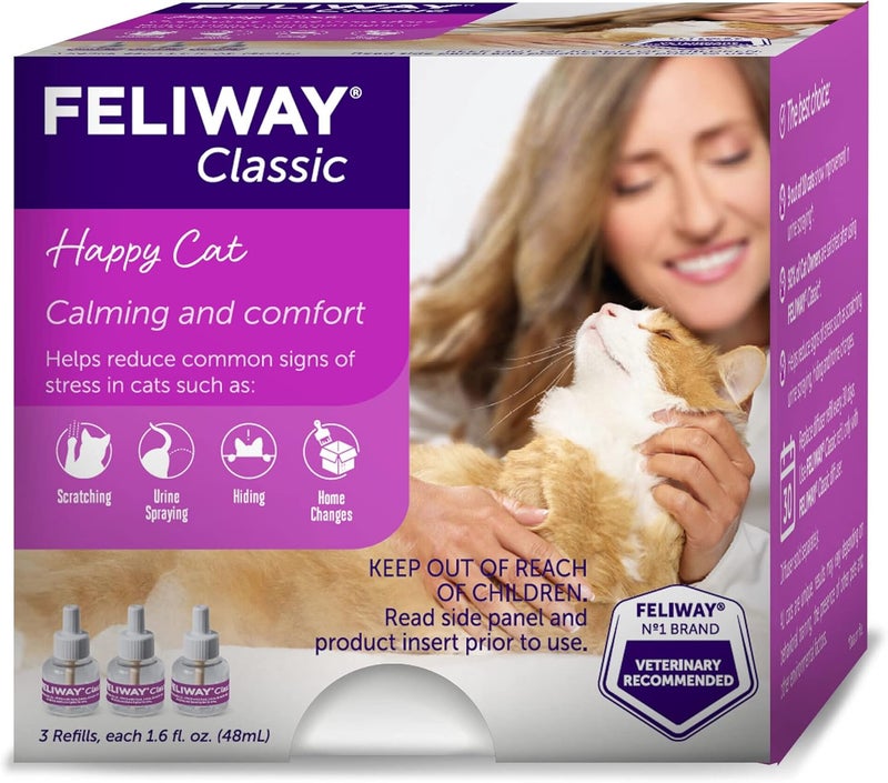Feliway ® Classic 3 x 30 Day Cat Calming Refills for Pheromone Diffuser, 3 x 48ml Value Pack - Helps Reduce Common Signs of Stress in Cats & Kittens, Enhanced Calming - Image 2