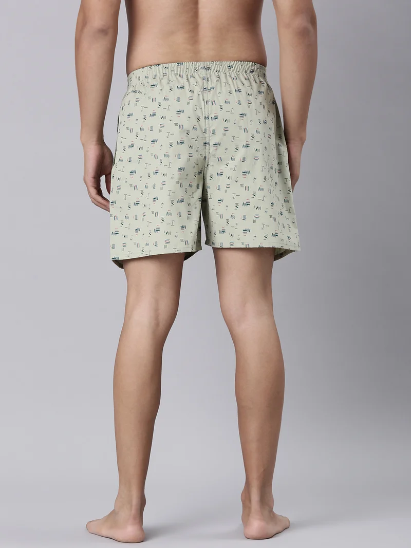 Joven Men Printed Pure Cotton Side Pocket Boxers Pack of 2