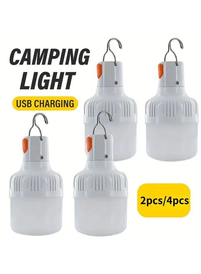 2pcs Portable LED Camping Lanterns USB Rechargeable High Brightness Hanging Tent Light - Image 2