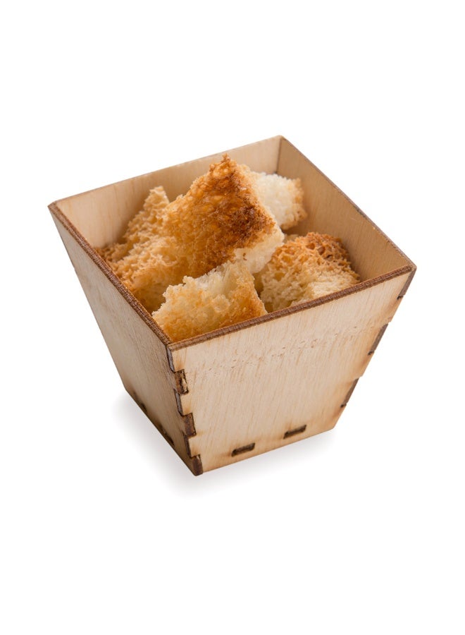 Restaurantware 2 Ounce Appetizer Cups, 100 Square Mini Dessert Cups - Durable, Disposable, Bamboo Tasting Bowls, Sustainable, For Snacks And Samples - Image 2