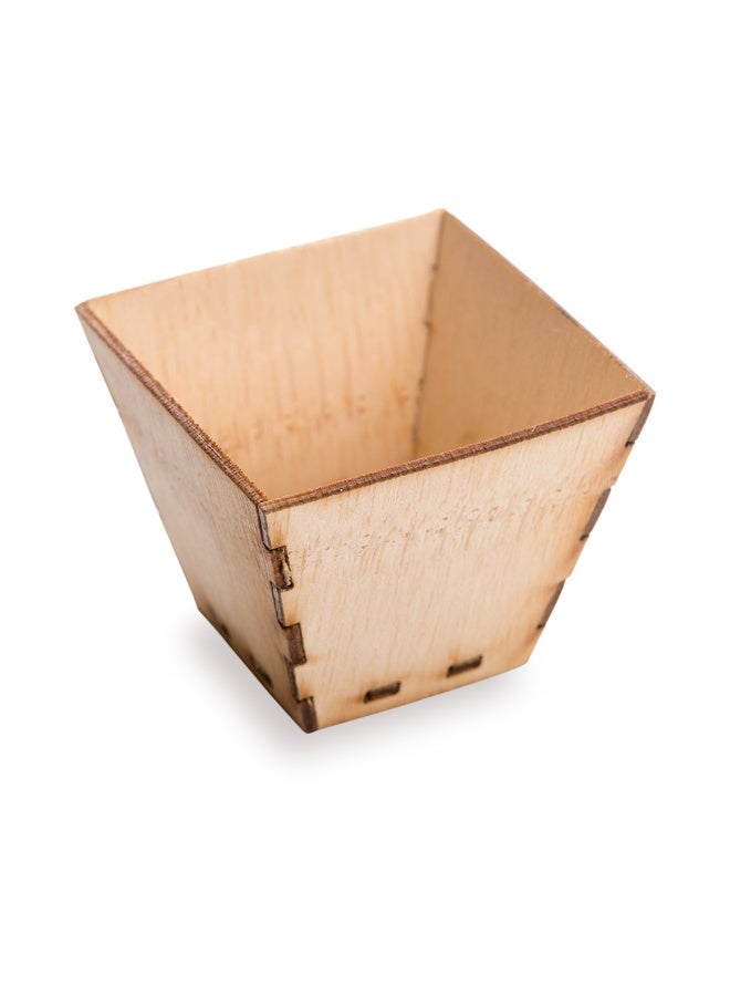 Restaurantware 2 Ounce Appetizer Cups, 100 Square Mini Dessert Cups - Durable, Disposable, Bamboo Tasting Bowls, Sustainable, For Snacks And Samples - Image 1