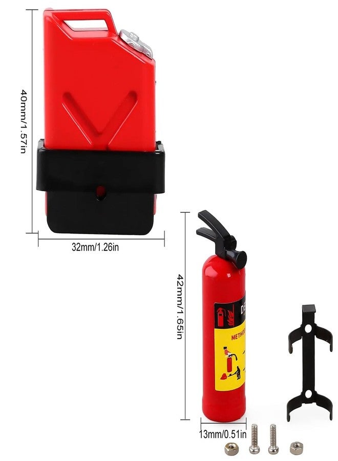 UURCSKY RC Crawler Decoration, 1/10 Scale Plastic Fuel Tank RC Fire Extinguisher for Axial SCX10, TRX4, Wraith, HSP, CC01, Red Miniature Accessory 4PCS - Image 5