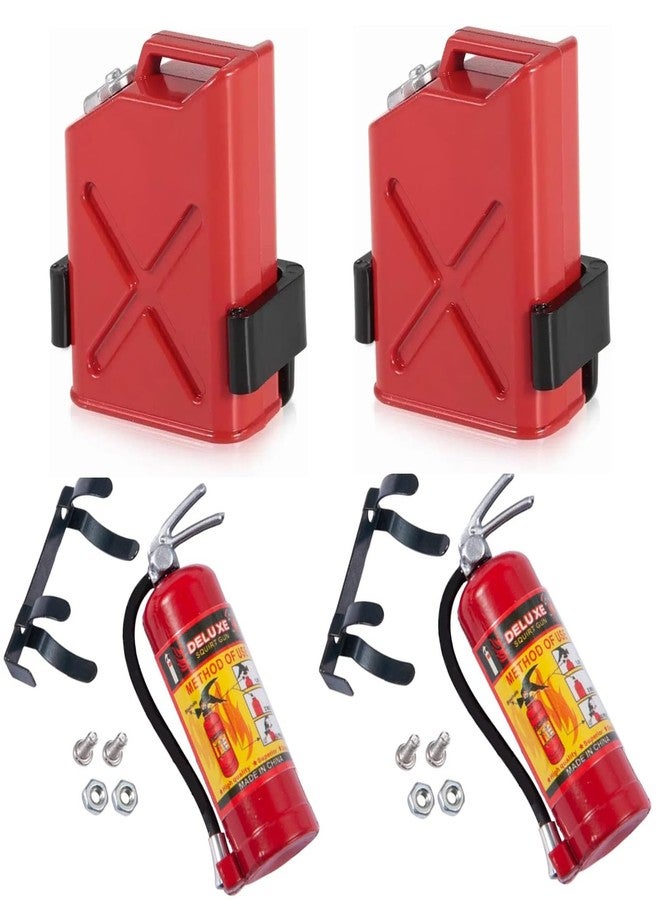 UURCSKY RC Crawler Decoration, 1/10 Scale Plastic Fuel Tank RC Fire Extinguisher for Axial SCX10, TRX4, Wraith, HSP, CC01, Red Miniature Accessory 4PCS - Image 1