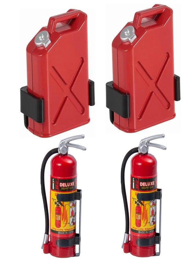 UURCSKY RC Crawler Decoration, 1/10 Scale Plastic Fuel Tank RC Fire Extinguisher for Axial SCX10, TRX4, Wraith, HSP, CC01, Red Miniature Accessory 4PCS - Image 2