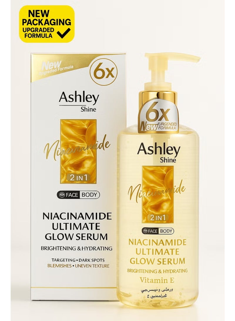 Ashley Niacinamide Pure Serum 520ml for Face and Body Skin Brightening Hydrating Serum Large Size Daily Moisturizer for All Skin Types
