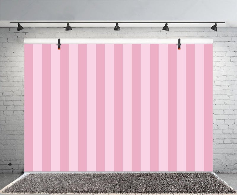 Laeacco Pink Stripes Backdrop 7x5ft Photography Background Pastel Pink Striped Background Birthday Party Decor Banner Princess Girls Baby Shower Decor - Image 4