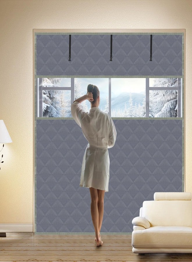 Precizex Window Insulation Kit for Winter 75'' x 79'' Visible Thermal Window Insulation Reusable Oxford Cloth Cotton Layer Thermal Window Cover Insulated Window Cover Warm Waterproof Attic Insulation Cover - Image 3