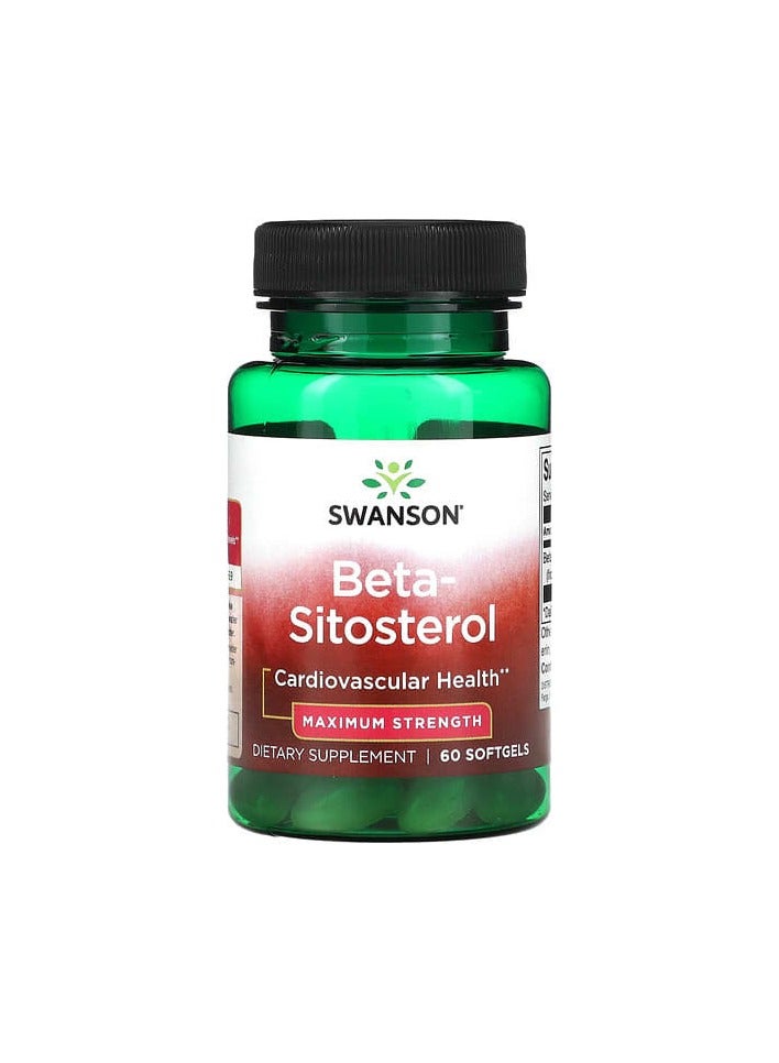 SWANSON Beta-Sitosterol, Maximum Strength, 60 Softgels