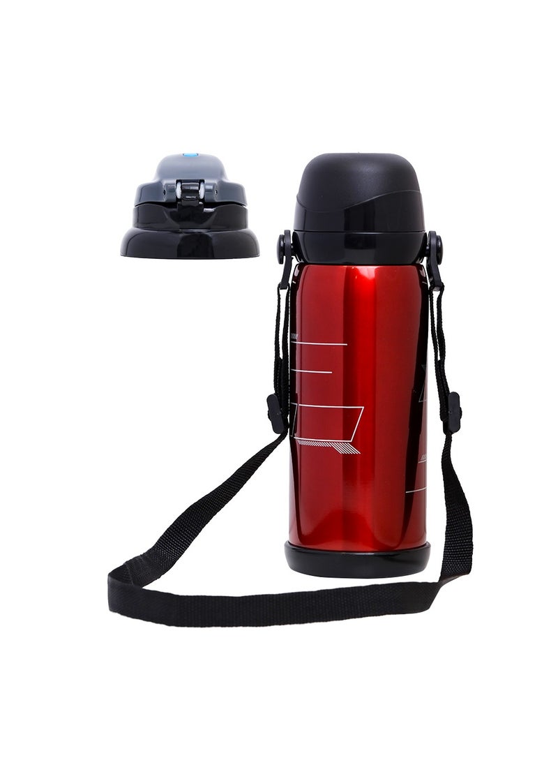 Eazy Kids Double Wall Insulated School Water Bottle - Red, 800 ML  - Image 4