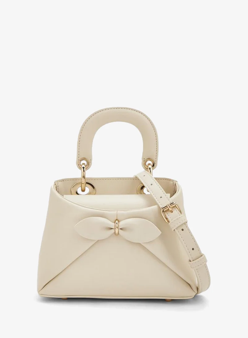 Bow Accent Crossbody Bag With Top Handle
