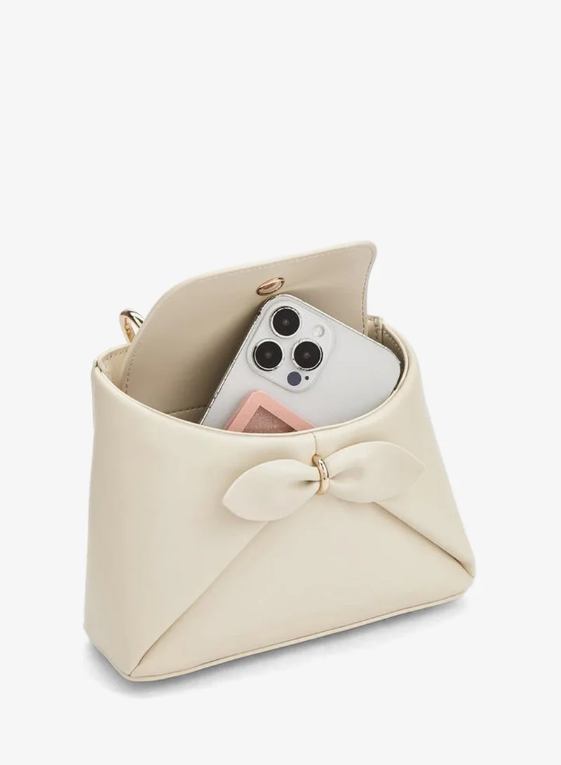 Celeste IVORY Bow Accent Crossbody Bag With Top Handle for Women | Best Price UAE
