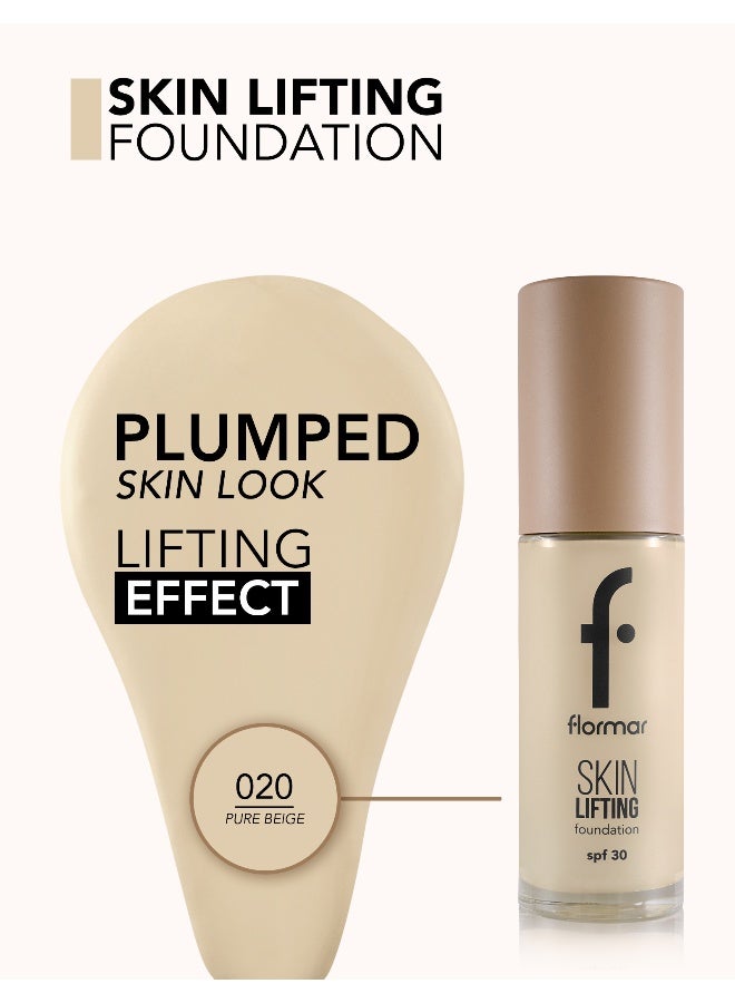 flormar Skin Lifting Foundation – 020 Pure Beige – Creamy Texture, Firming Care Effect, SPF 30, Smooth Youthful-Looking Finish - Image 5