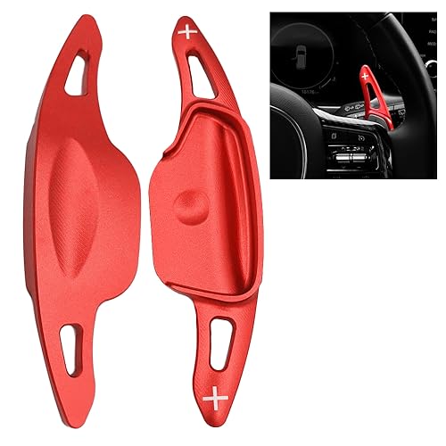 SANRILY Red Aluminum Steering Wheel Shifter Paddle Covers Fit for Kia 2024 forte gt line Sorento MQ4 K3 K7 Carnival KA4 Sorento Optima K5 Sportage 2020 Paddle Shifter Extension Accessories - Image 1