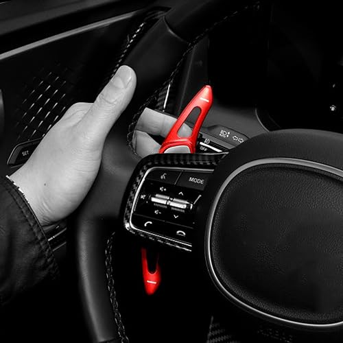 SANRILY Red Aluminum Steering Wheel Shifter Paddle Covers Fit for Kia 2024 forte gt line Sorento MQ4 K3 K7 Carnival KA4 Sorento Optima K5 Sportage 2020 Paddle Shifter Extension Accessories - Image 3