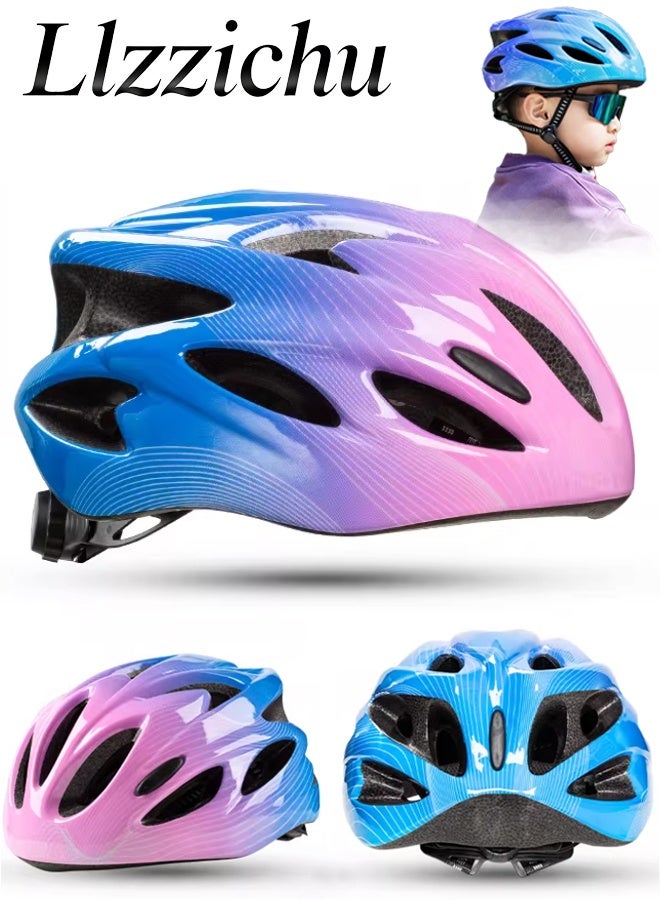 Llzzichu Children's Helmet Children's Cycling Protective Gear Bicycle Helmet Shock-Absorbing and Impact-Resistant Removable Lining Adjustable Head Circumference Unisex Suitable for Roller Skating,Cycling Helmet,For Skating Bike Scooters - Image 1