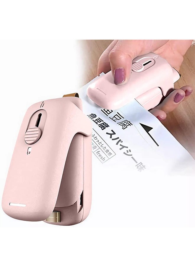 Hihonor Vacuum Sealer,Handheld Bag Sealer,2 in 1 Mini Heat Sealer,Food Saver,Suitable for Storing Snacks/Biscuits(Pink)  - Image 2