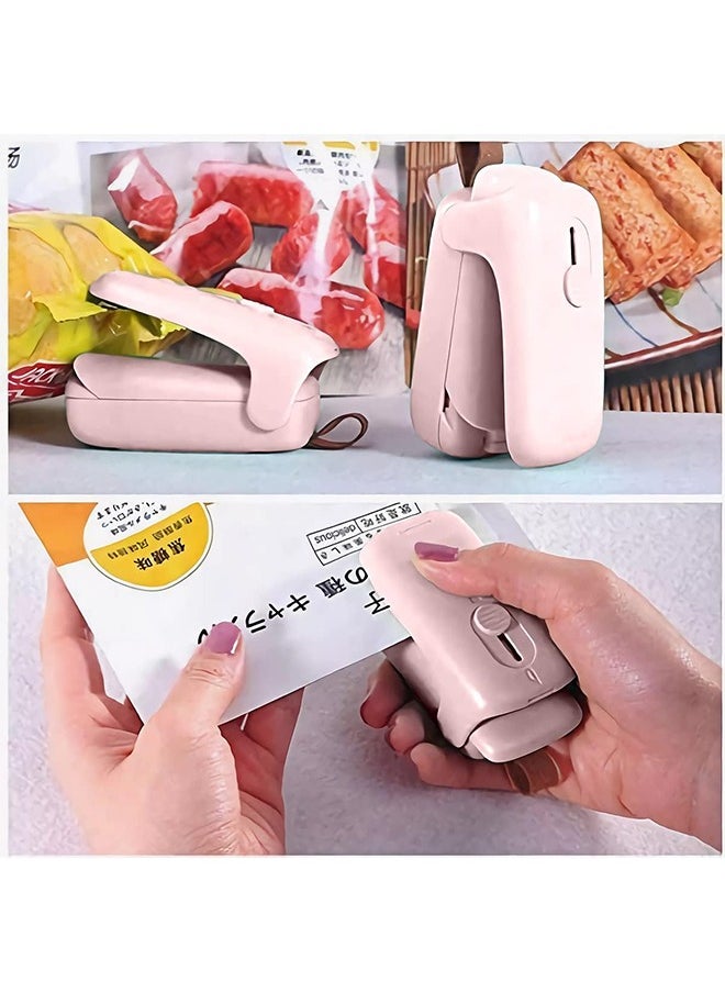 Hihonor Vacuum Sealer,Handheld Bag Sealer,2 in 1 Mini Heat Sealer,Food Saver,Suitable for Storing Snacks/Biscuits(Pink)  - Image 3