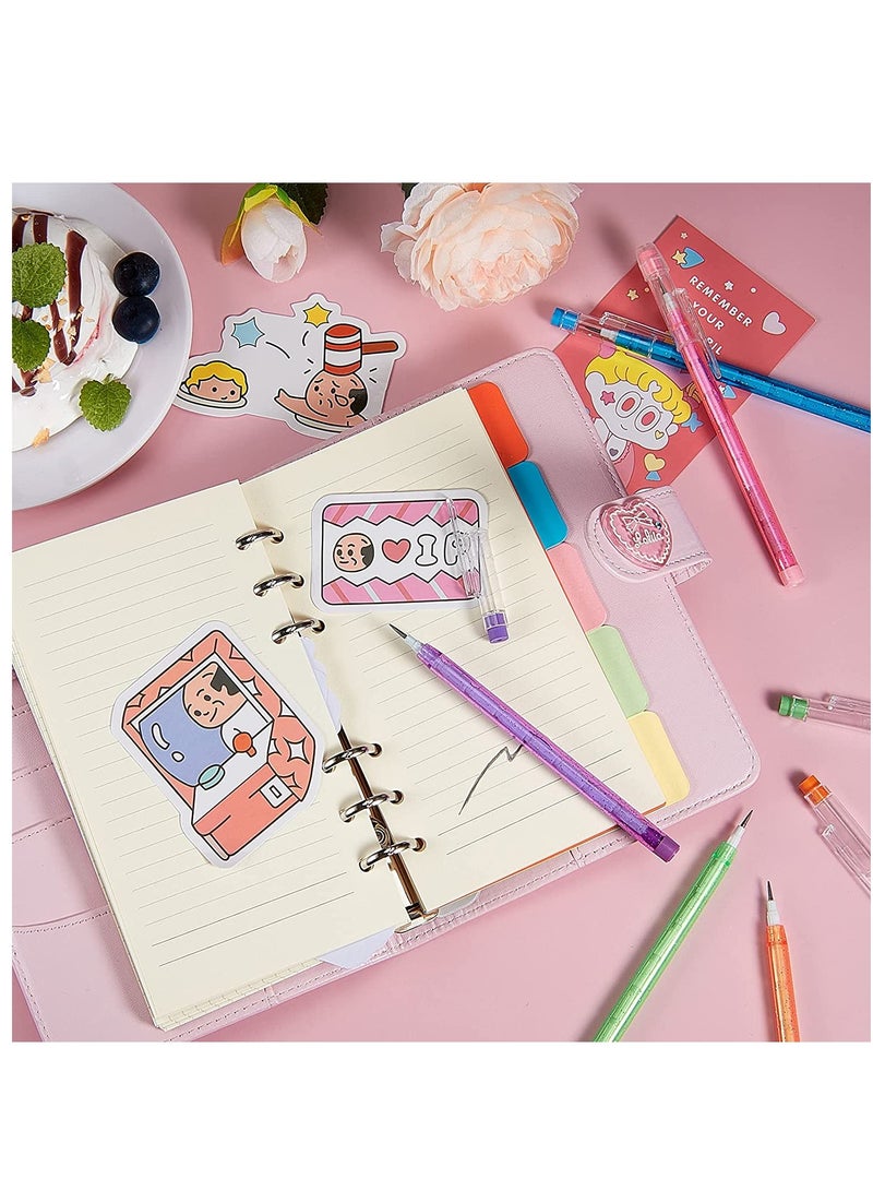 KASTWAVE Non Sharpening Pencils HB Translucent Pencil Stacking Point Pencils for Kids Stackable Pencil with Matching Eraser for Taking Notes Writing Drawing 5 Colors 20Pcs - Image 4