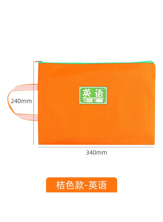 HELPS Student Subject Classification File Bag Waterproof Thickened Large Capacity Stationery Storage Bag A4 Zipper Portable Oxford Bag - Image 1