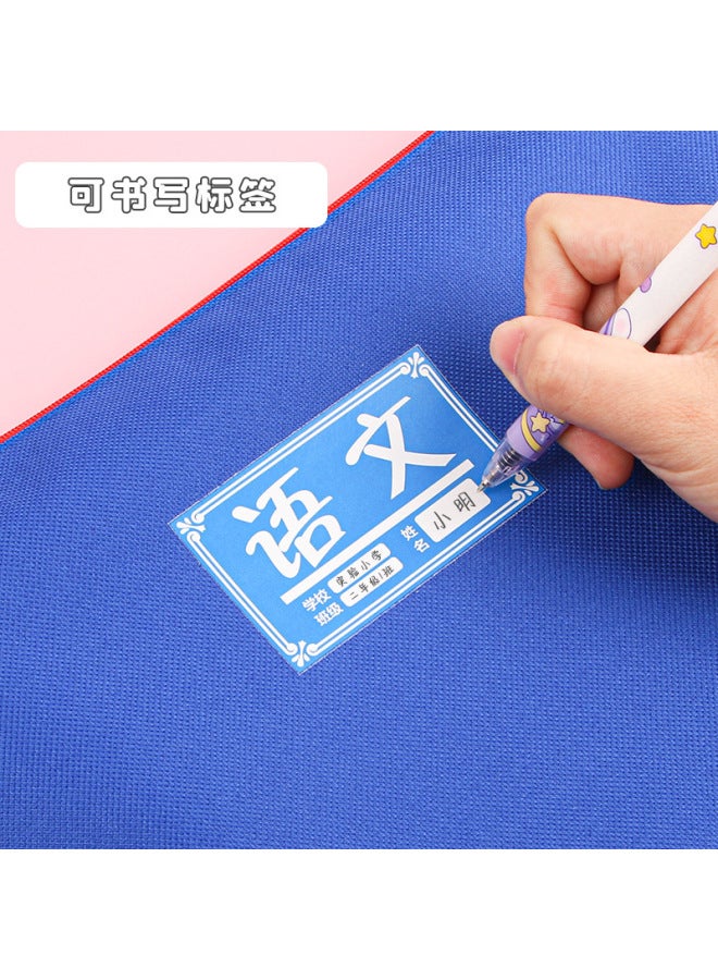 HELPS Student Subject Classification File Bag Waterproof Thickened Large Capacity Stationery Storage Bag A4 Zipper Portable Oxford Bag - Image 3