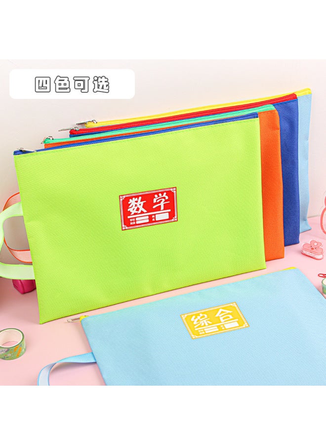 HELPS Student Subject Classification File Bag Waterproof Thickened Large Capacity Stationery Storage Bag A4 Zipper Portable Oxford Bag - Image 4