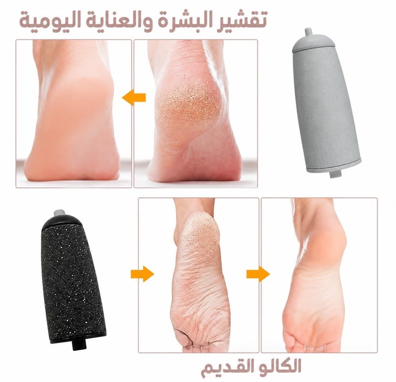 فلولبس جهاز كيرافوت باديكير كهربائي للعناية بالقدمين برأسين لإزالة الجلد الميت - Image 3