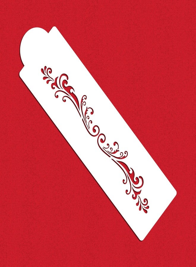 Designer Stencils C811 Florentine Scroll Cake Side Stencil, Beige/Semi-Transparent - Image 1