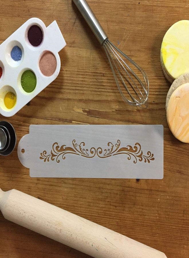 Designer Stencils C811 Florentine Scroll Cake Side Stencil, Beige/Semi-Transparent - Image 4
