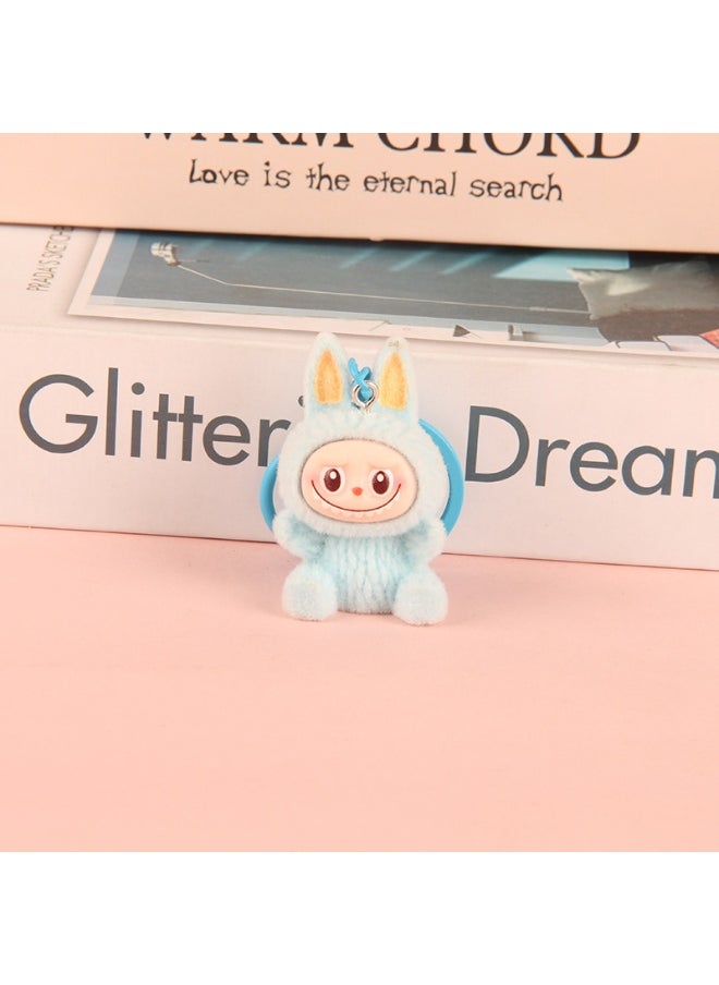 NIBEMINENT Creative Flocking LABUBU Keychain Pendants, Cute Resin Accessory Figurines And Gifts 