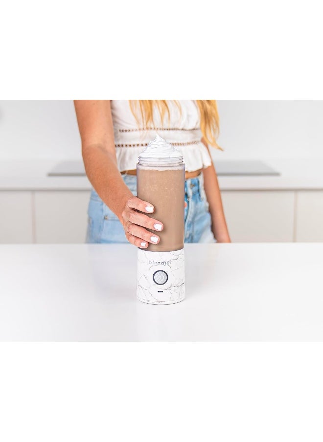 blendjet - BlendJet 2 Portable Blender| World's Most Powerful 16Oz @22,000 RPM, 6 Stainless Steel Blades, Ice Crasher, USB-C Charging, Leak Proof, Self Cleaning, Safety Features, BPA Free - White Marble Print - Image 1