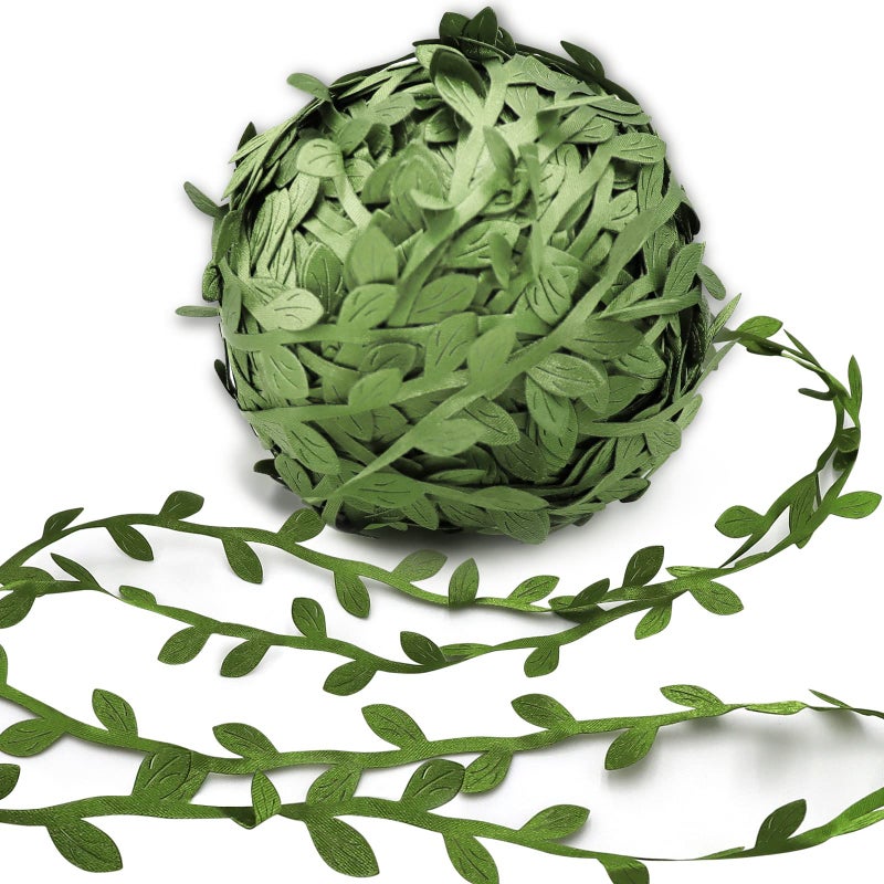 Hecaty 269ft Leaf Ribbon Baby Shower Decorations Artificial Vines Leaf String Trim Ribbon for Decorative Spring Jungle Wild Plant Green Home Wedding Party Balloon Garland Wreaths DIY Craft