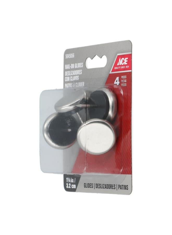 ACE 4-Piece High-Quality Nail-On Glide Set Nickel 1 1/4inch AI0005 - Image 3