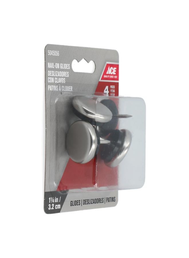 ACE 4-Piece High-Quality Nail-On Glide Set Nickel 1 1/4inch AI0005 - Image 2